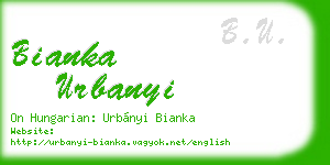 bianka urbanyi business card